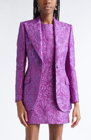 Dolce&Gabbana One-Button Floral Brocade Blazer