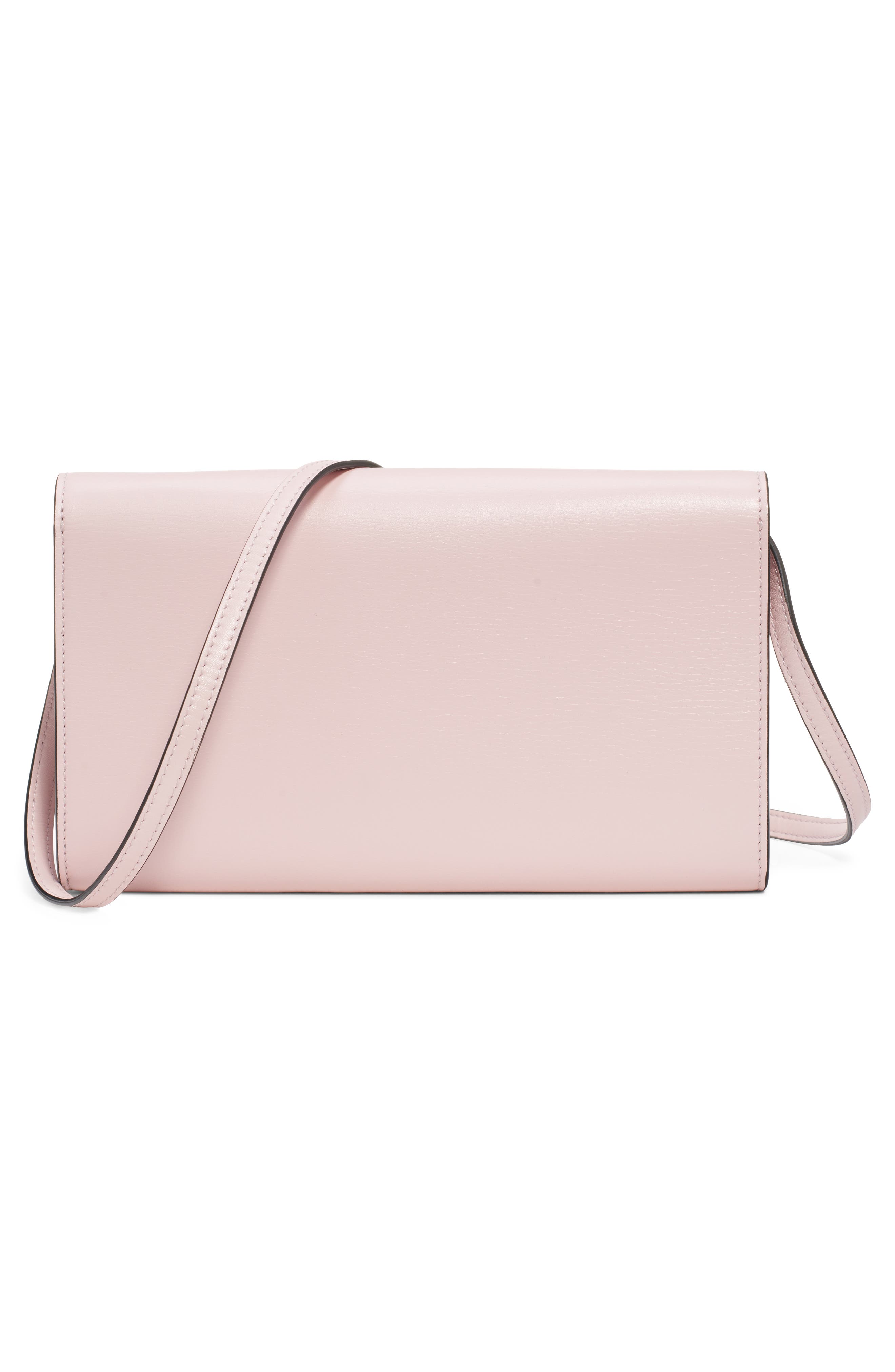 V-Case Leather Clutch, Alternate, color, ROSE QUARTZ/ BLACK DIAMOND