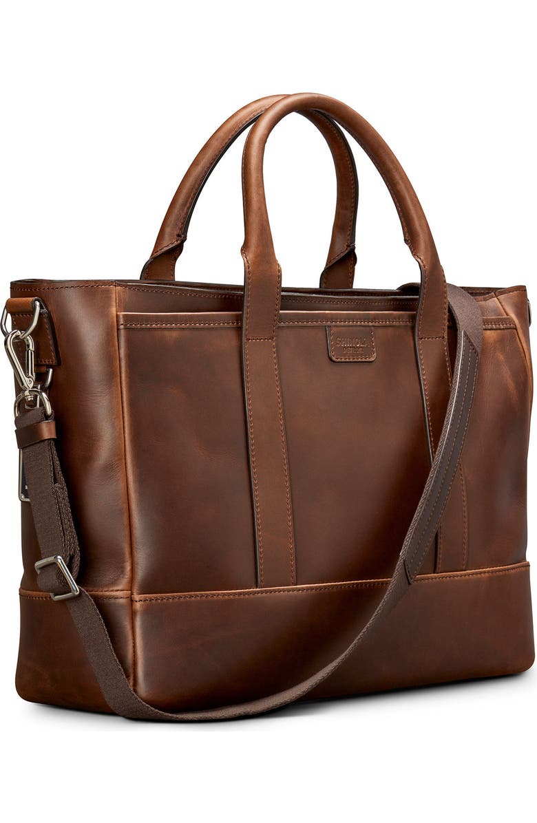 Shinola Navigator Leather Briefcase, Alternate, color,