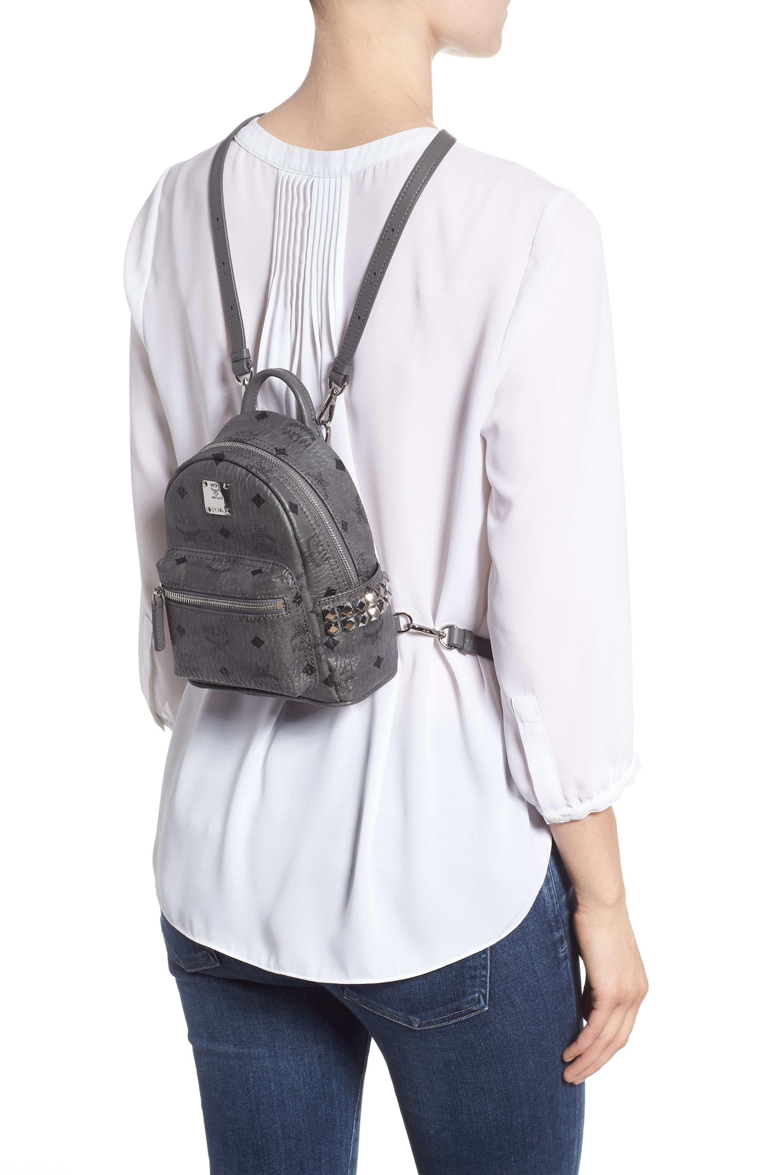 MCM X-Mini Stark Side Stud Convertible Backpack, Alternate, color, 