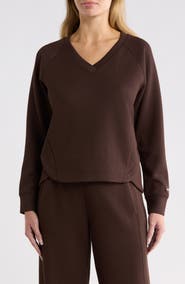 DKNY Tulip Hem V-Neck Pullover