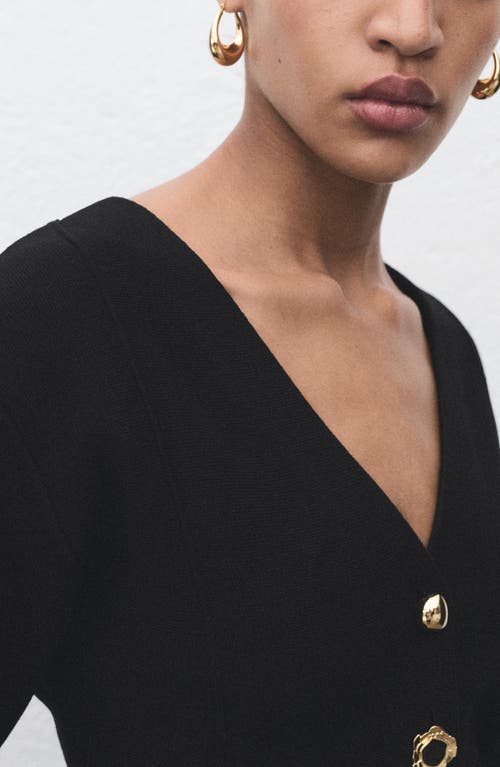 Mango Dali Knit Jacket In Black