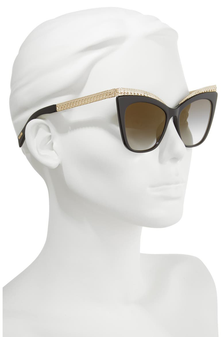 52mm Cat's Eye Sunglasses, Alternate, color, BLACK