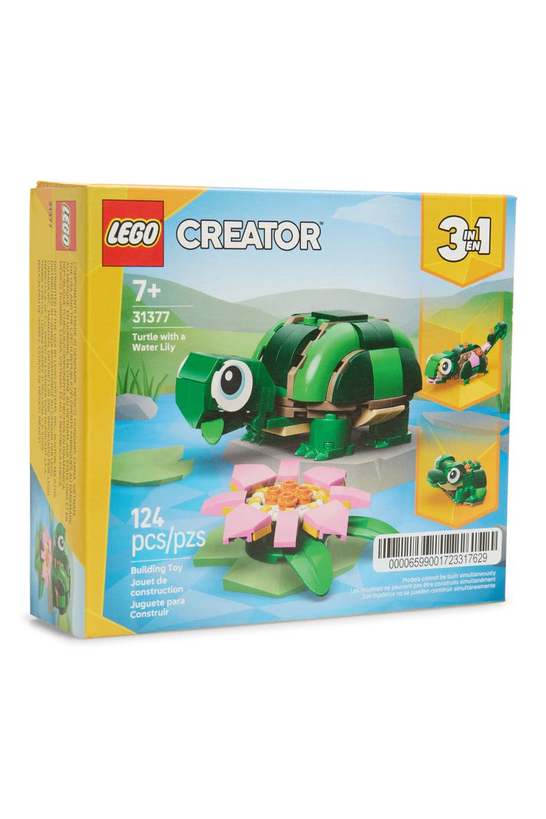7+ Creator 3-in-1 Turtle with a Water Lily Flower, Main, color, MULTI
