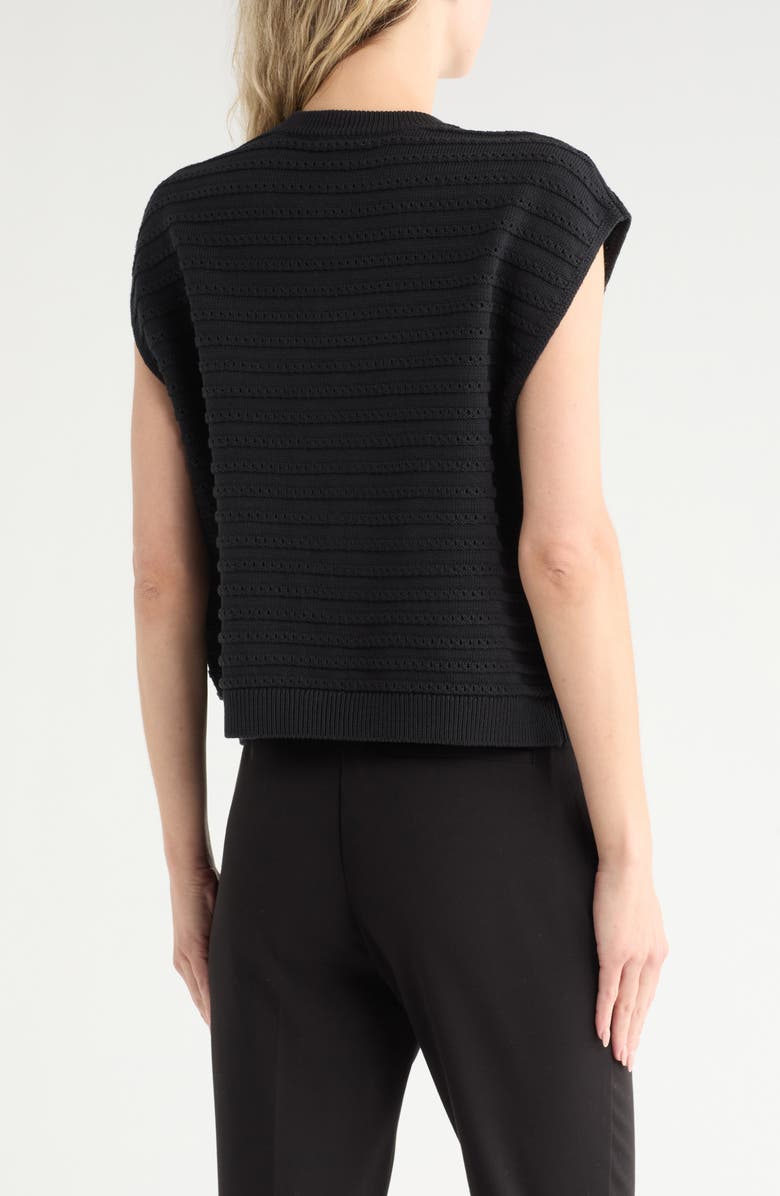 rag & bone Evelyn Boxy Cotton Blend Sweater Vest, Alternate, color, Black