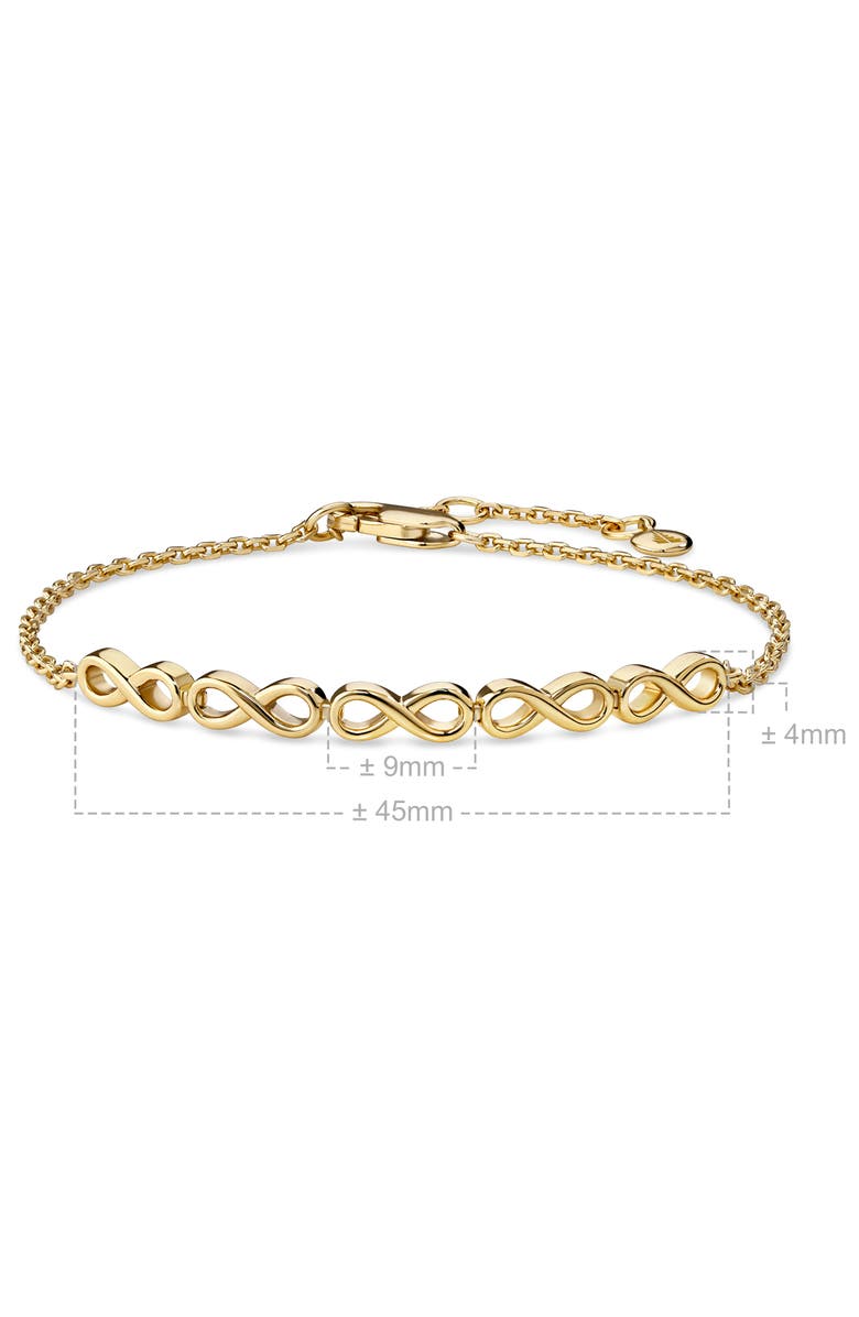 DEVATA Infinity Chain Bracelet in Gold Plated Sterling Silver, Alternate, color, Yellow Gold