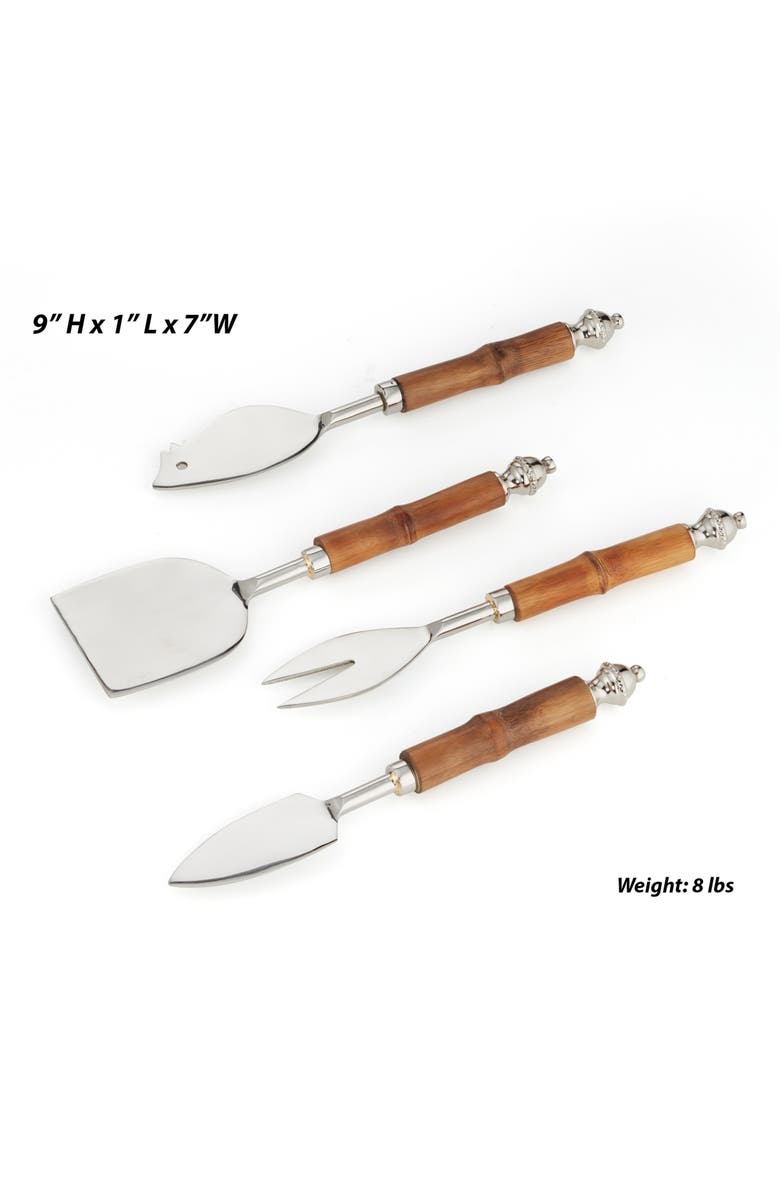 ROSELLI TRADING COMPANY 4-Piece Burma Hostess Cheese Knife Set, Alternate, color, Silver