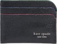 Kate Spade New York Devin Glitter Edged Shiny Saffiano Leather Card Case