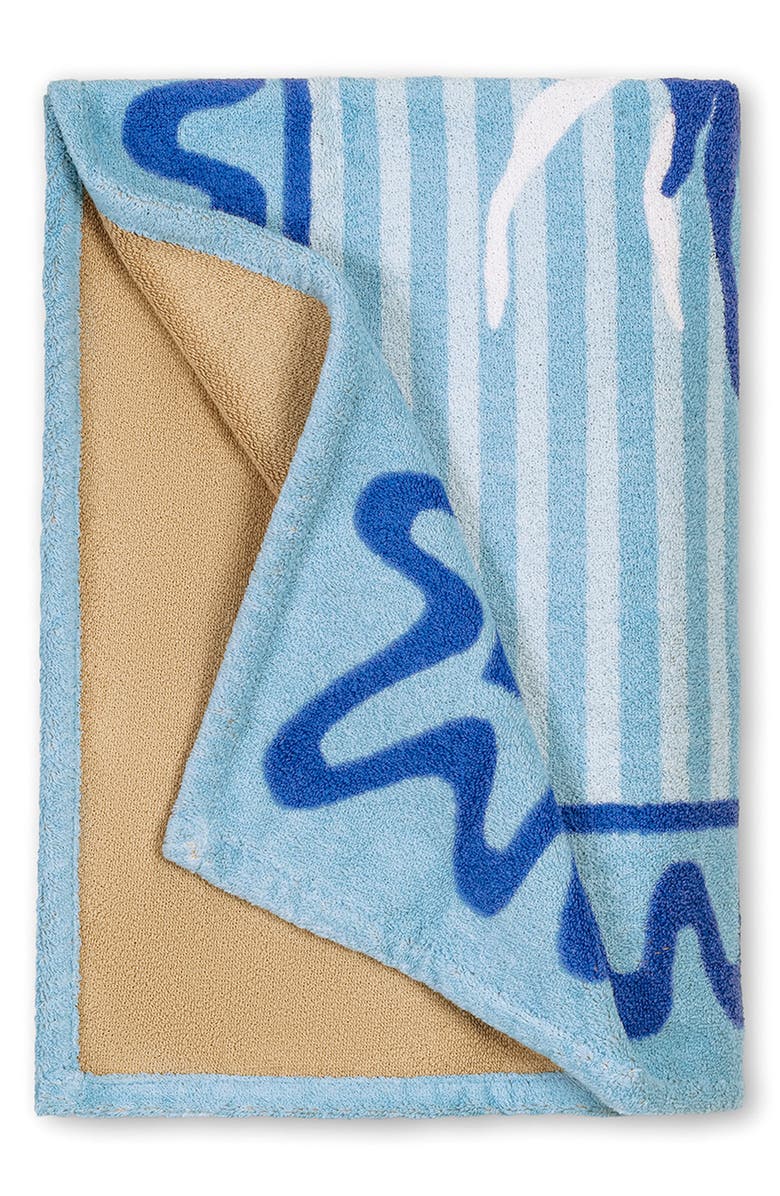 Matouk Seahorse Beach Towel, Alternate, color, Bermuda Blue