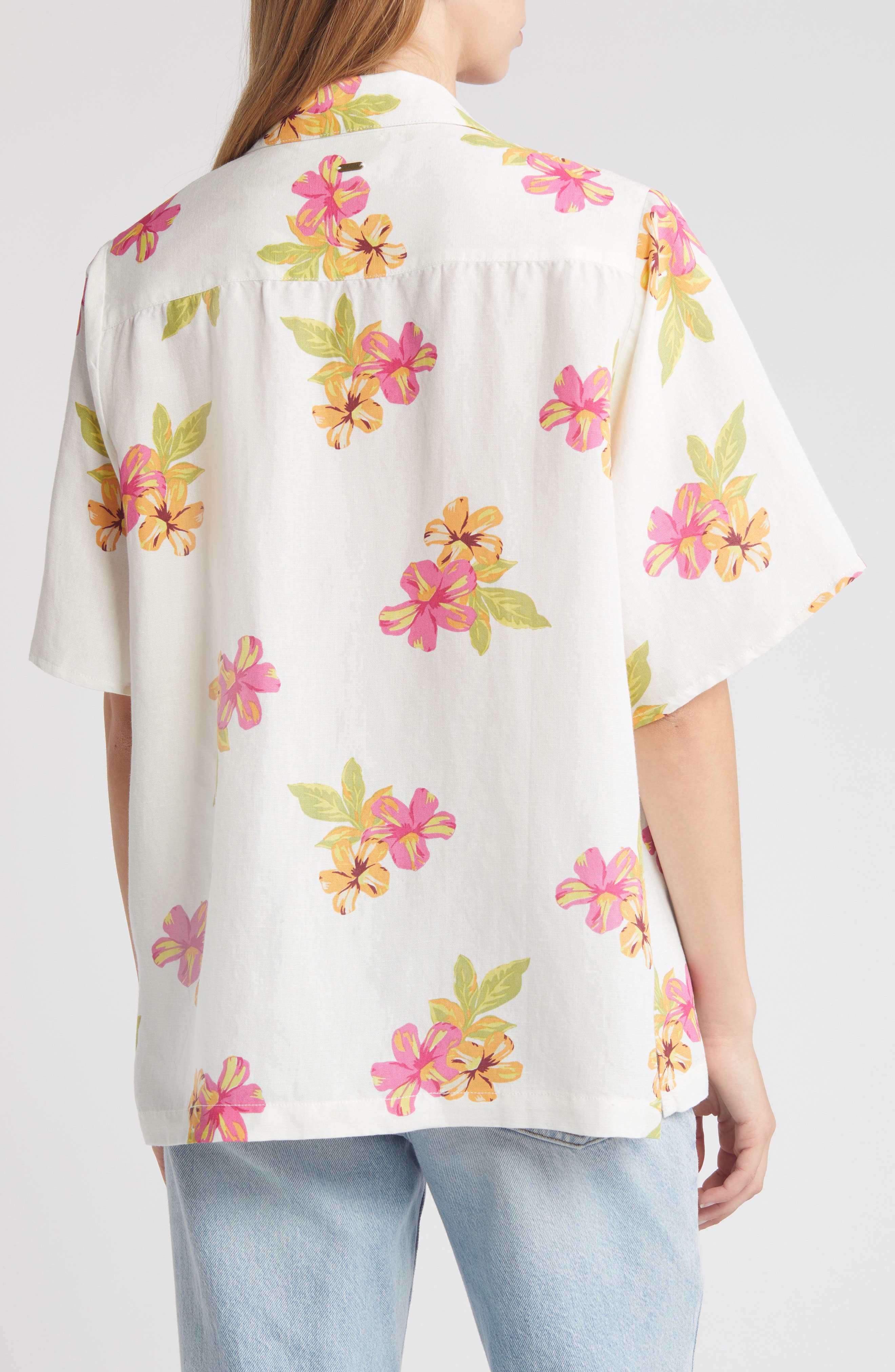 Cabana Floral Linen Blend Camp Shirt - image 2
