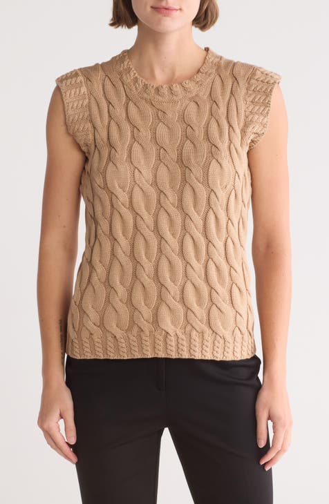 Cap Sleeve Cable Stitch Sweater