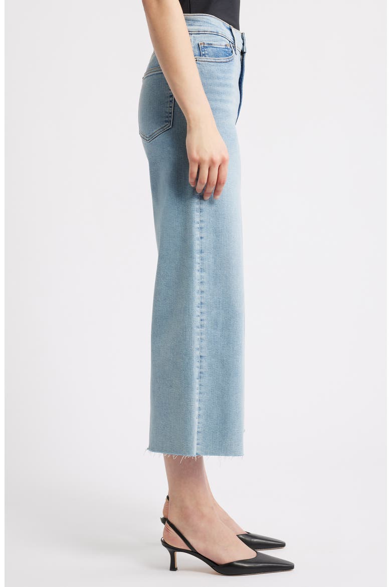 Le Slim Palazzo Raw Hem High Waist Crop Wide Leg Jeans, Alternate, color, SPRINGS RAW AFTER