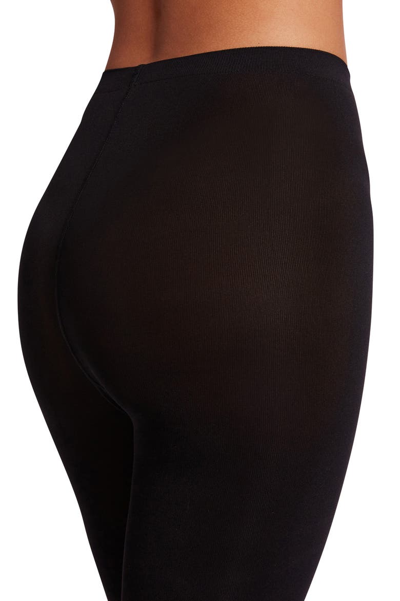 Matte Opaque Tights, Alternate, color, BLACK