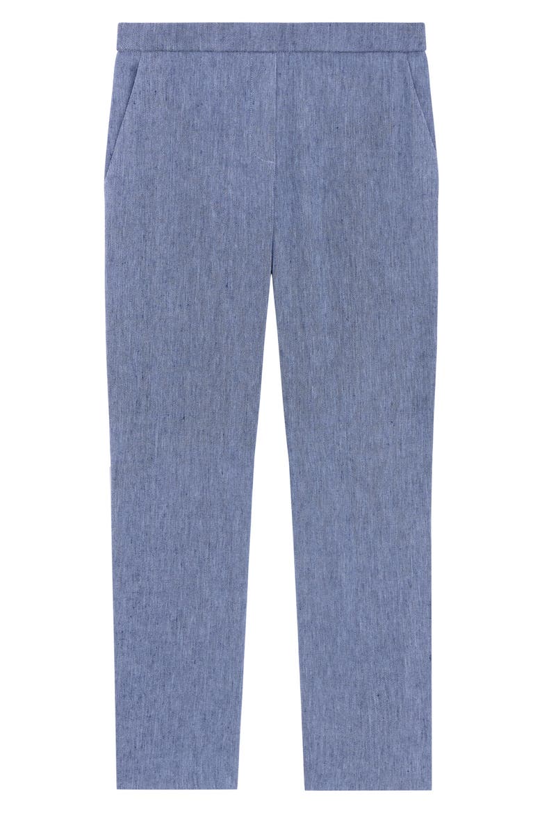 Treeca Linen Blend Pull-On Crop Pants, Alternate, color, LIGHT DENIM