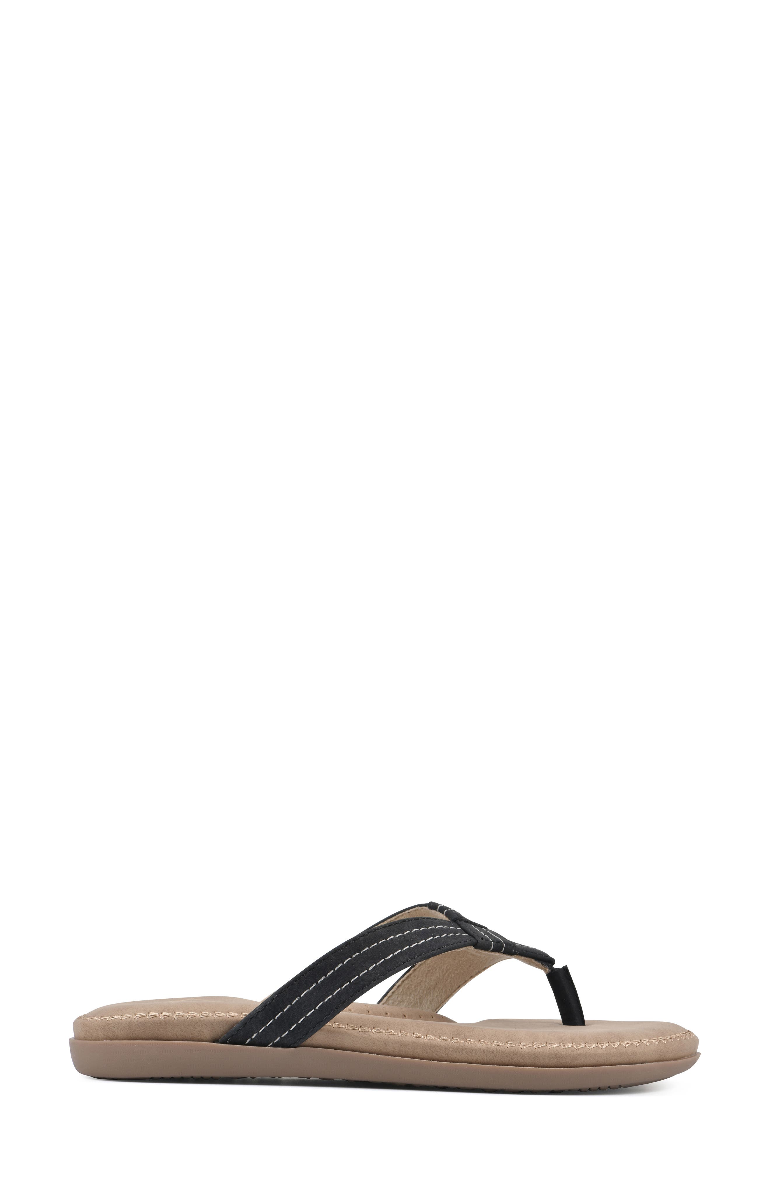 CLIFFS BY WHITE MOUNTAIN Fateful Flip Flop, Alternate, color, Black/ Nubuck