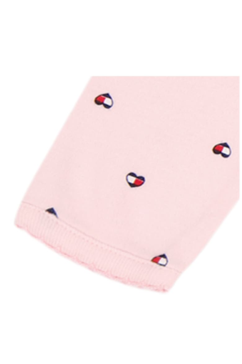 Tommy Heart Logo Footie, Alternate, color, DARK PINK
