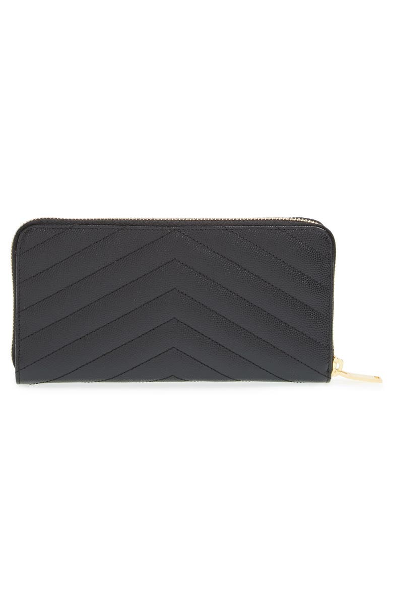 Saint Laurent Monogram Quilted Leather Wallet, Alternate, color, 1000 Nero