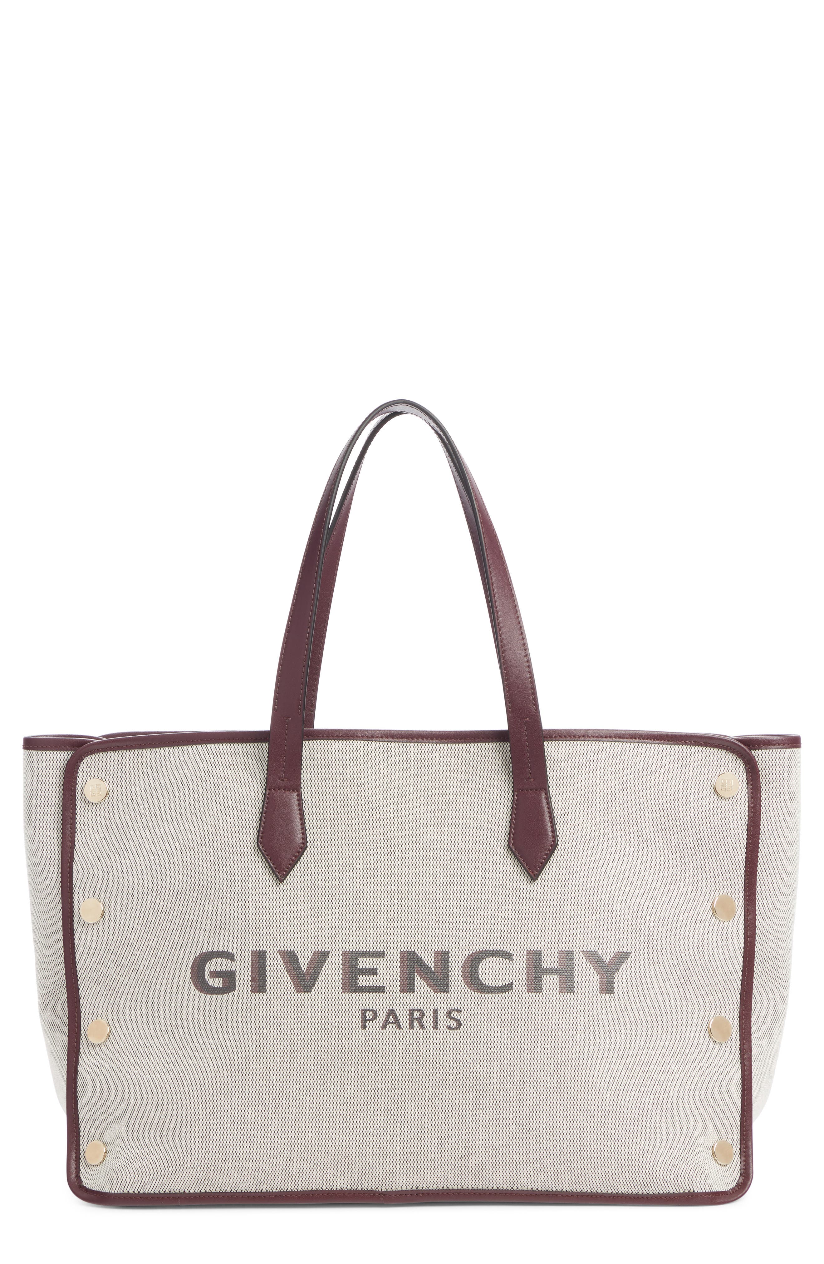 Givenchy Medium Canvas & Leather Shopper, Main, color, 