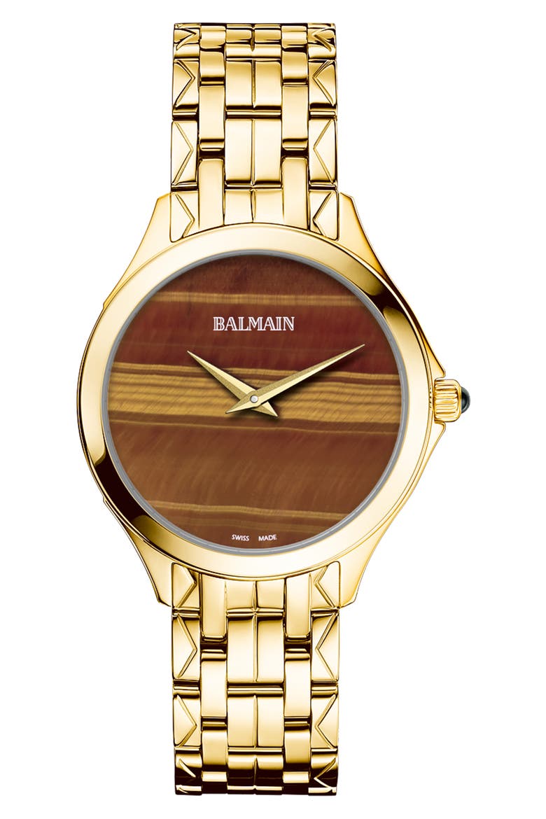 Flamea Bracelet Watch, 34mm, Main, color, GOLD/ BROWN