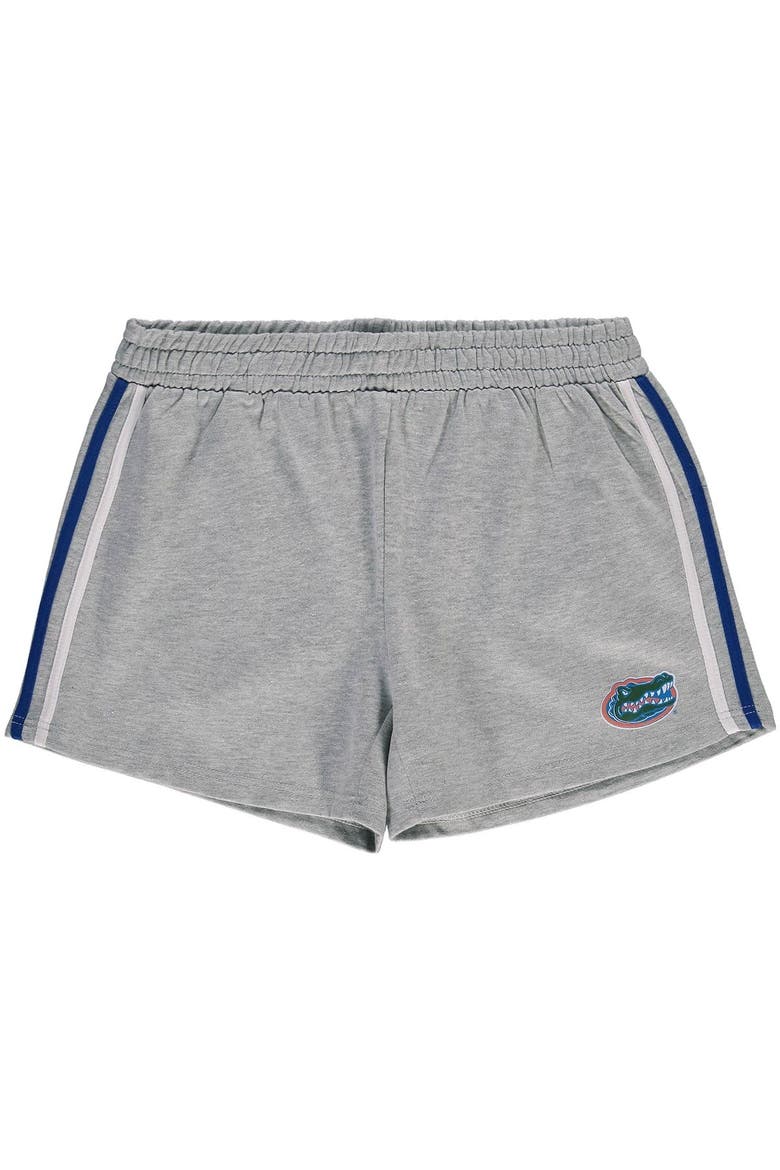Women's Heathered Gray Florida Gators Plus Size 2-Stripes Shorts, Alternate, color, Heather Gray