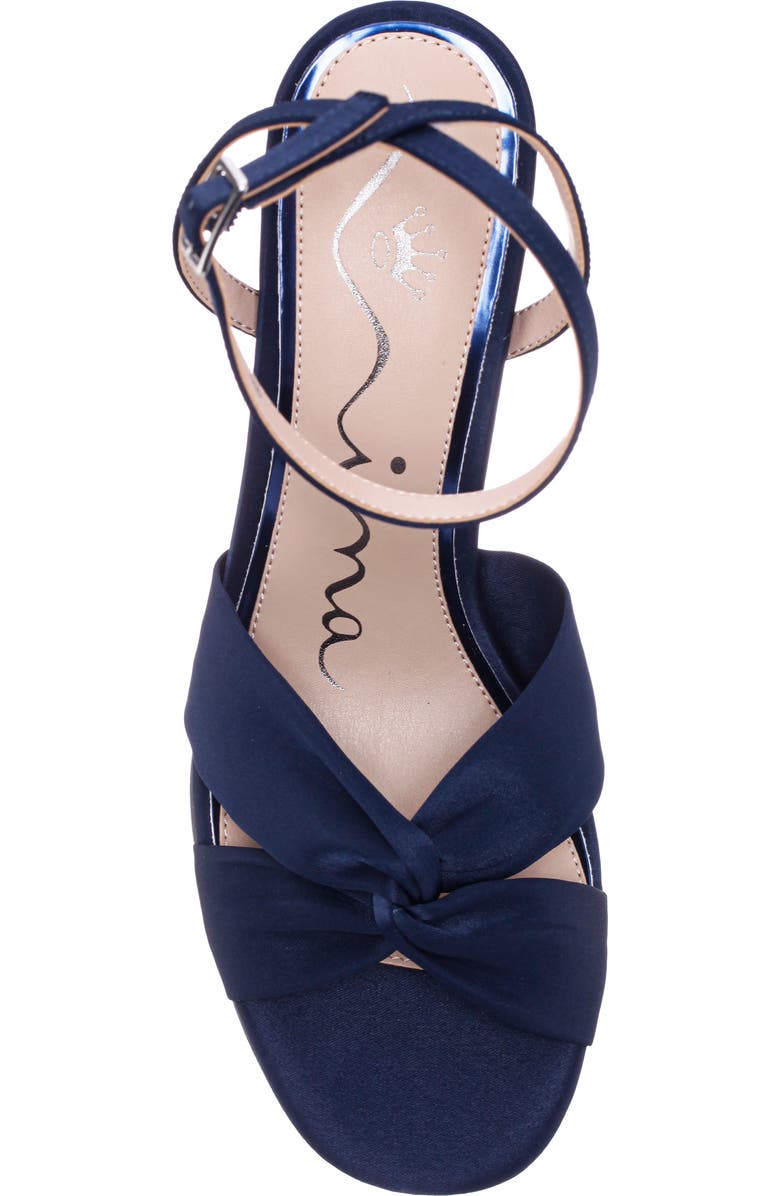 Nina Ashley Ankle Strap Sandal, Alternate, color, New Navy