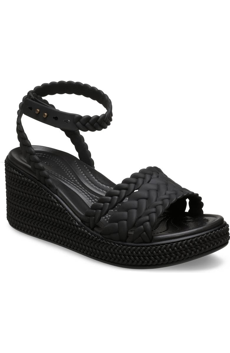 CROCS Brooklyn Platform Wedge Sandal, Main, color, Black/ Black