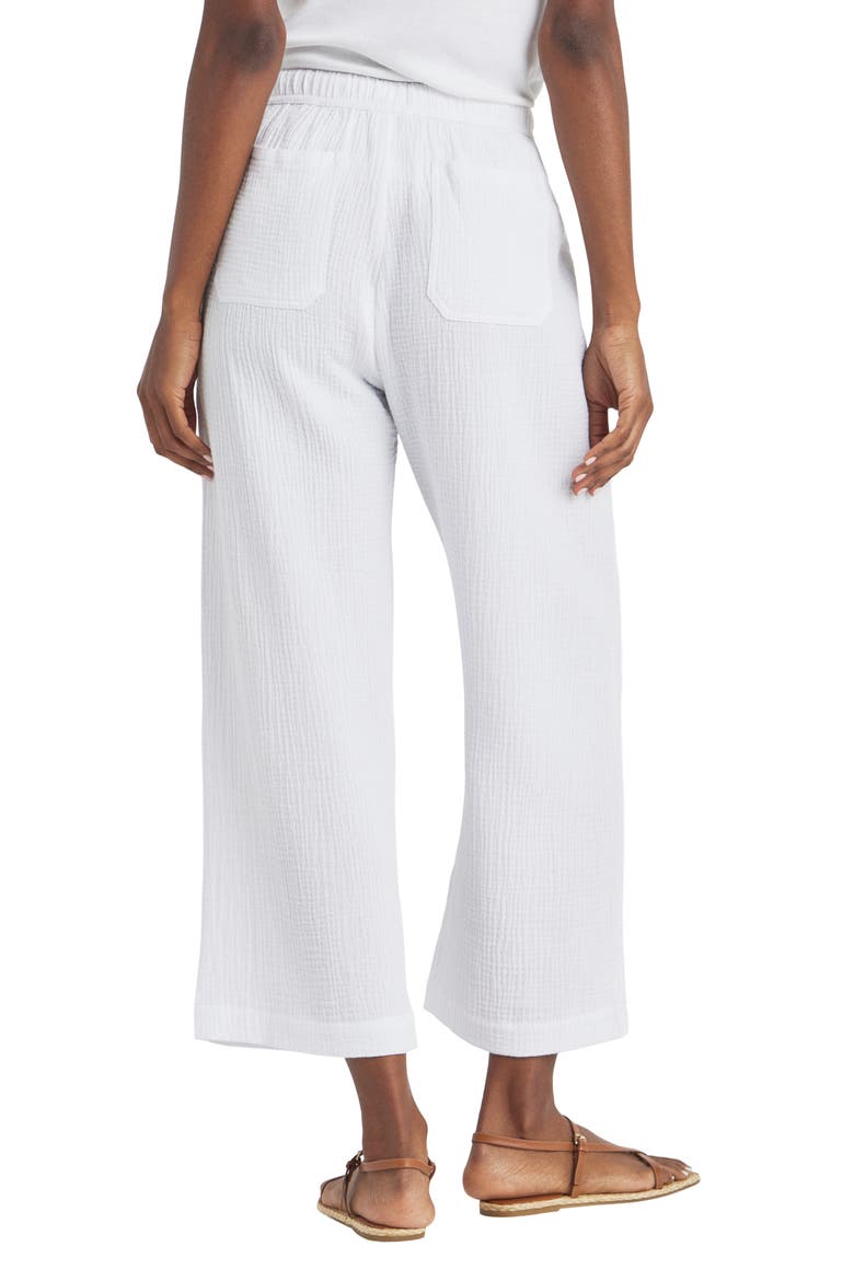 Adele Cotton Gauze Drawstring Pants, Alternate, color, WHITE
