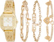 True Religion Stackable Bracelet & Square Analog Watch Set