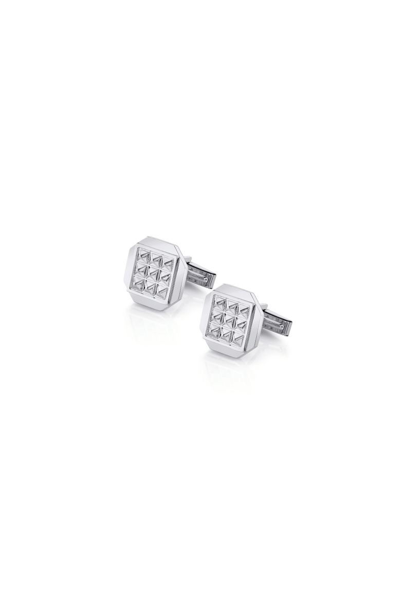 Men's Tetra Octagon Cufflinks, Main, color, Silver