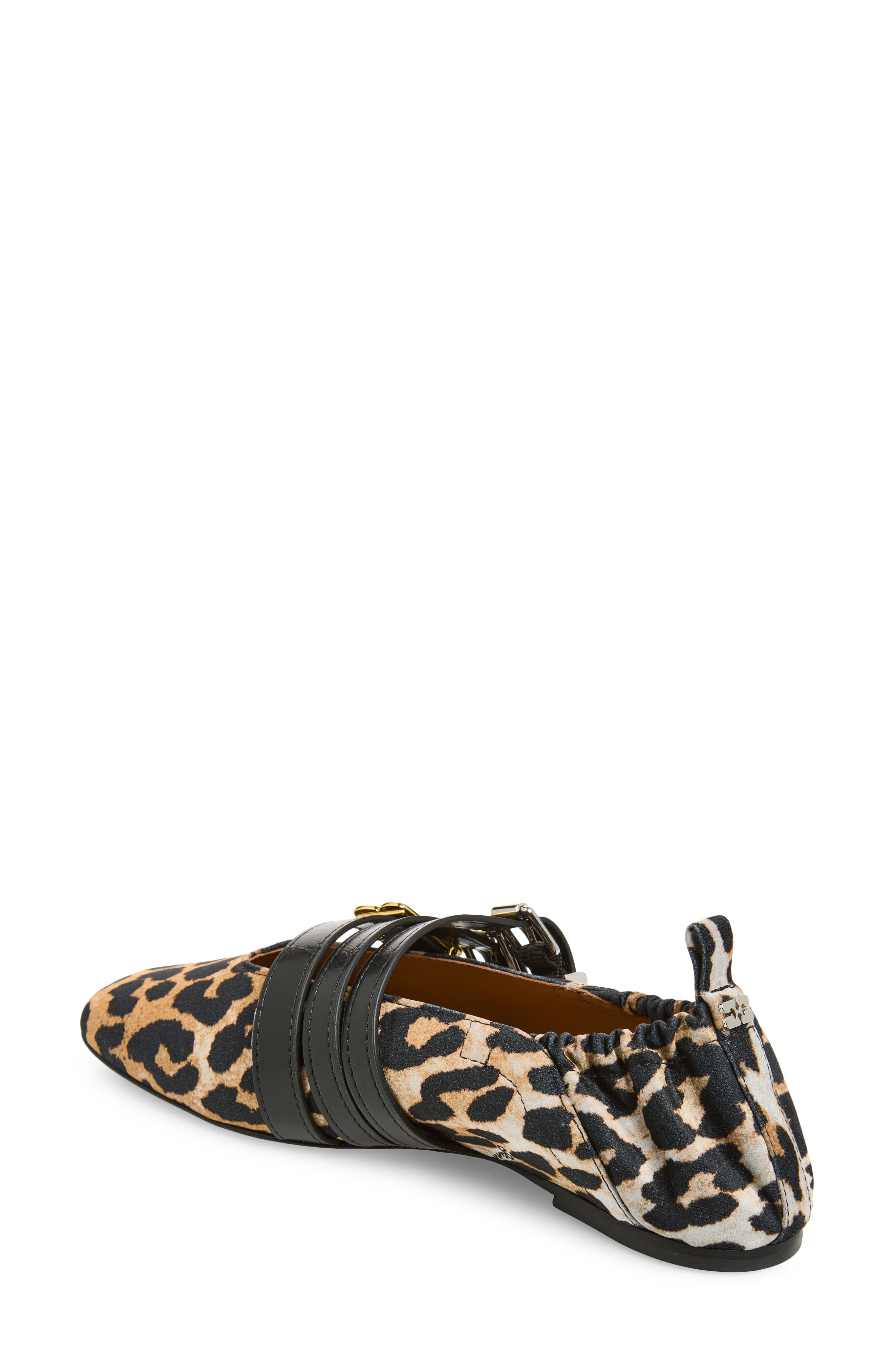 Ganni Mary Jane Ballerina Flat, Alternate, color, Almond Milk Leopard Print