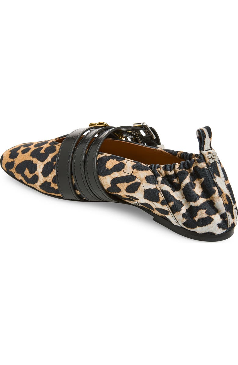 Ganni Mary Jane Ballerina Flat, Alternate, color, Almond Milk Leopard Print
