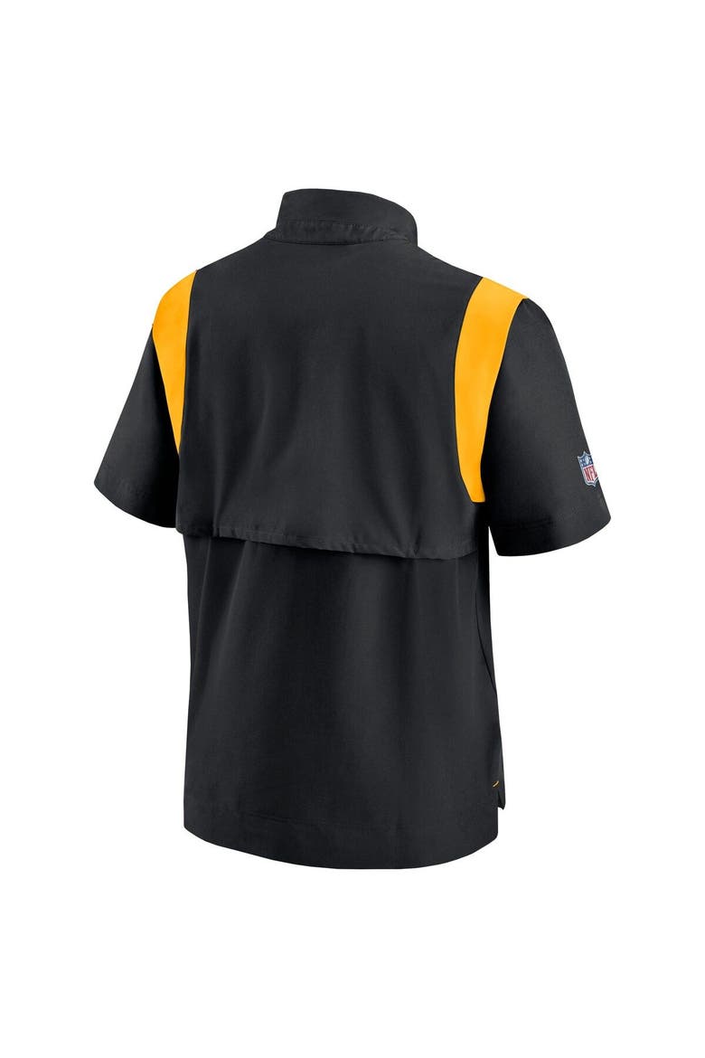 Men's Nike Black Pittsburgh Steelers Sideline Coaches Chevron Lockup Pullover Top, Alternate, color, Black
