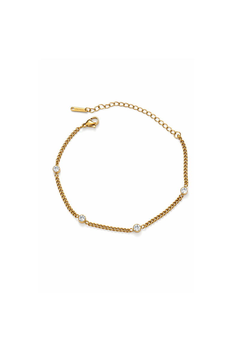 Seraphina Bezel Link Bracelet, Alternate, color, Gold