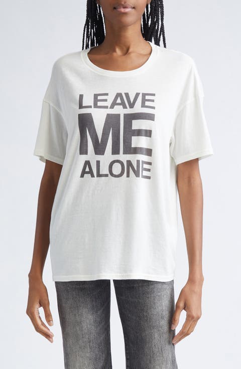 Leave Me Alone Cotton & Cashmere Graphic T-Shirt