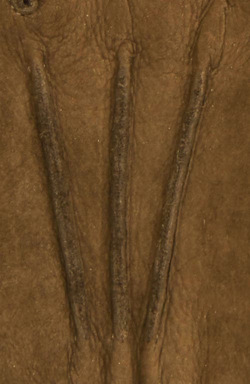 Ugg(r) Three-point Leather Tech Gloves In Chocolate