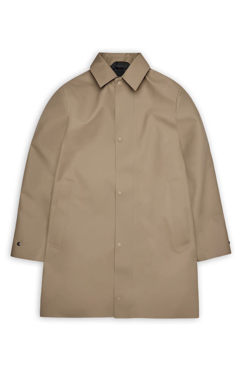 Rains Nara Waterproof Longline Rain Jacket with Removable Hood, Alternate, color, Beige