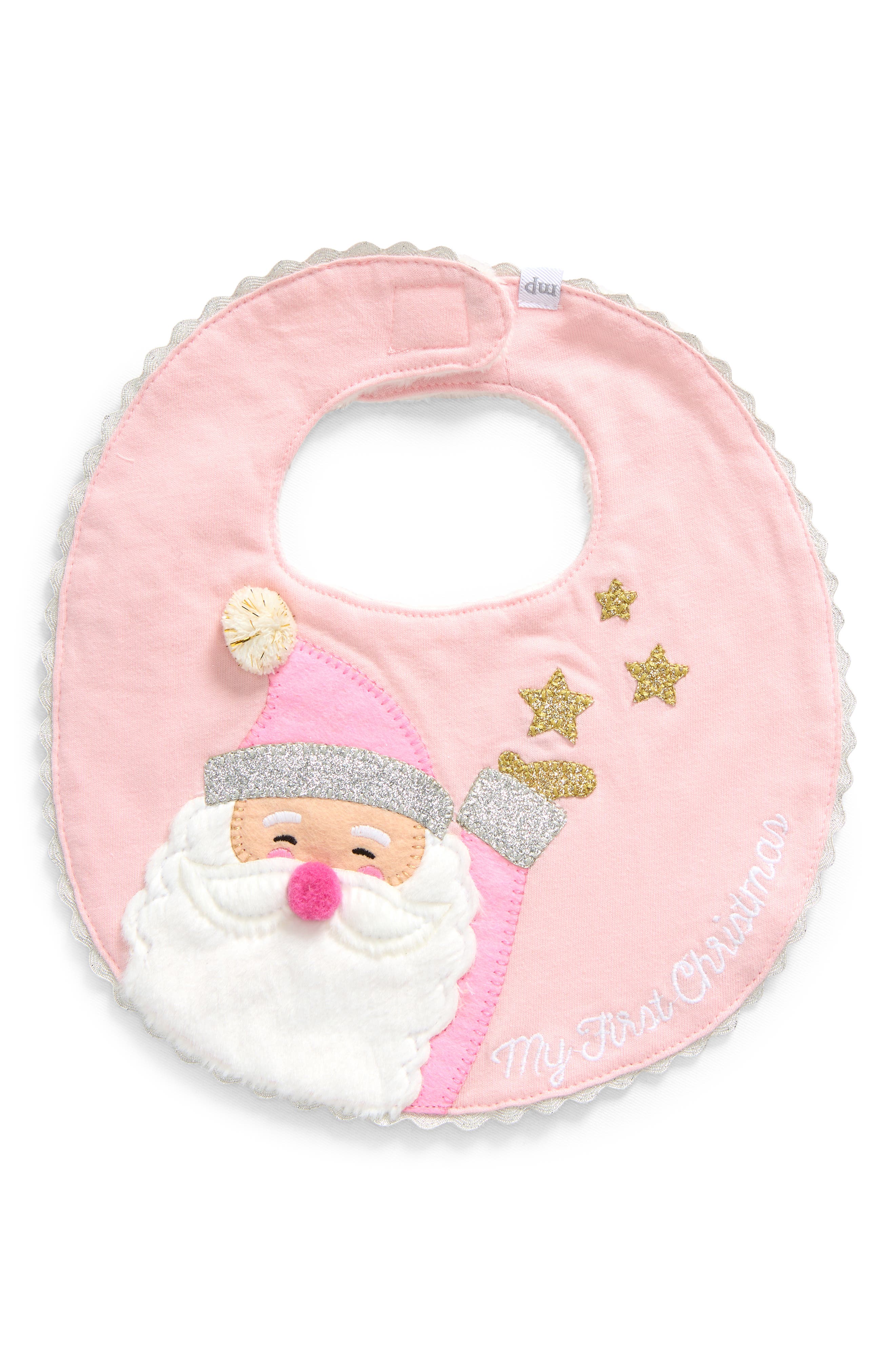 Mud Pie My First Christmas Bib in Pink 