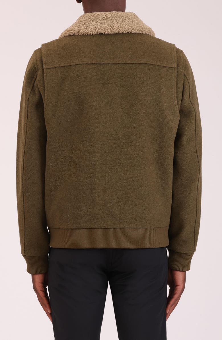 Bagatelle Felted Wool Blend Aviator Jacket, Alternate, color, Olive