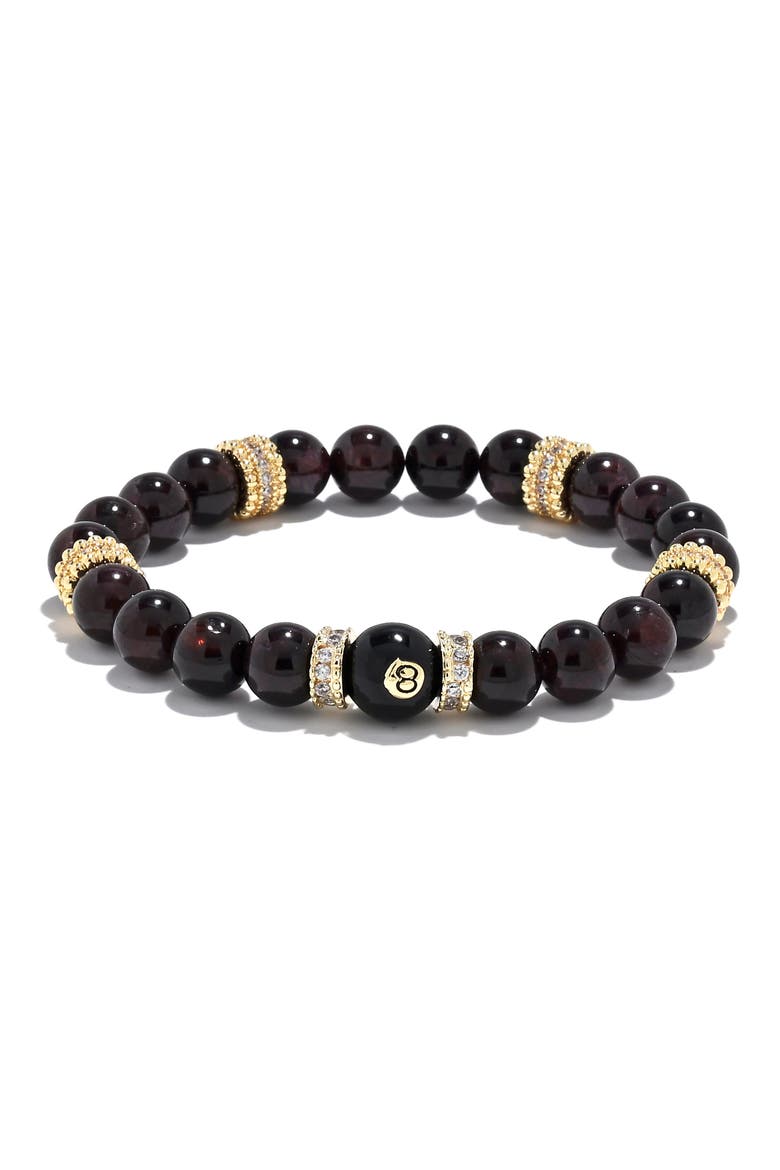 8 Ball Head Pavé Beaded Stretch Bracelet, Main, color, GOLD