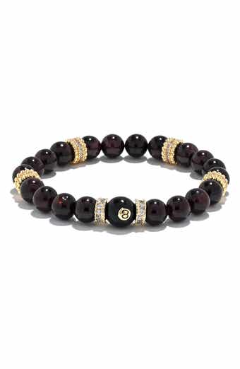 8 Ball Head Pavé Beaded Stretch Bracelet
