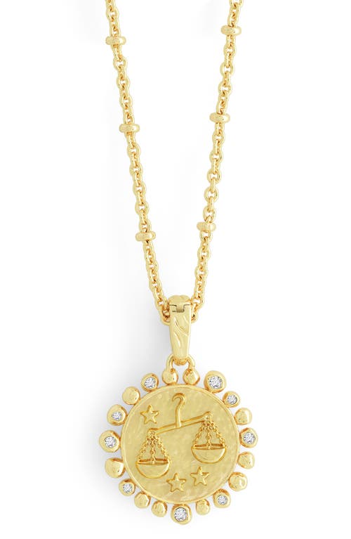 Anabel Aram Jewelry Zodiac Cubic Zirconia Pendant Necklace in Libra 