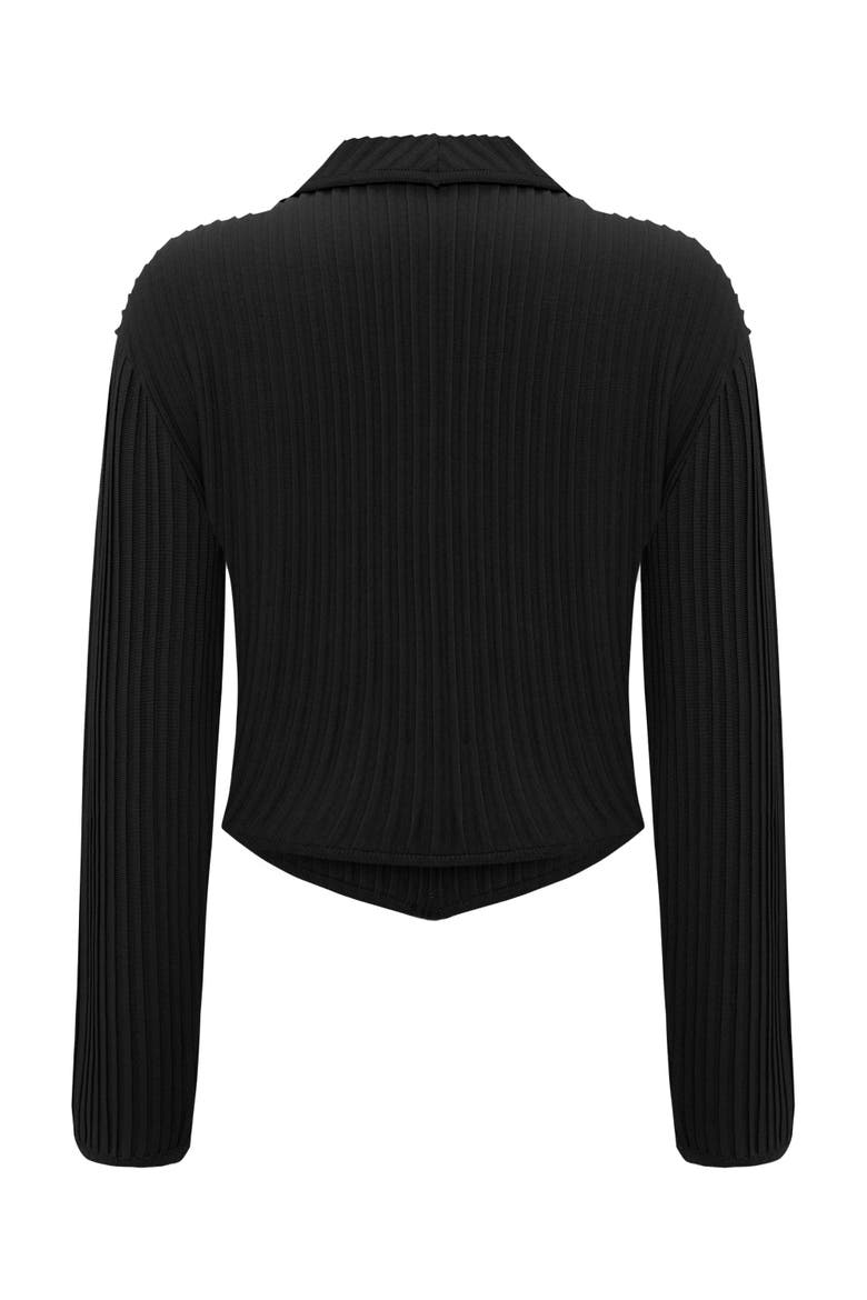 Fitted Knit Cardigan, Alternate, color, BLACK