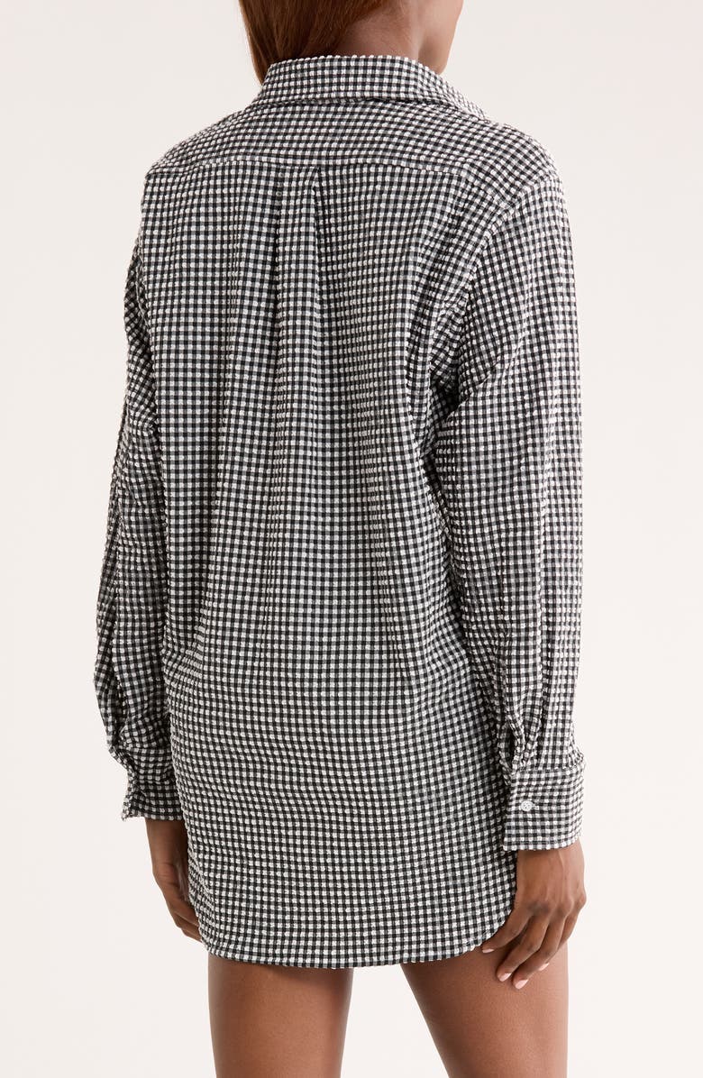 Hunza G Oversize Cover-Up Shirt, Alternate, color, Black