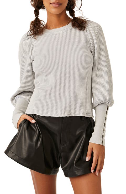 Wesley Balloon Sleeve Thermal Top
