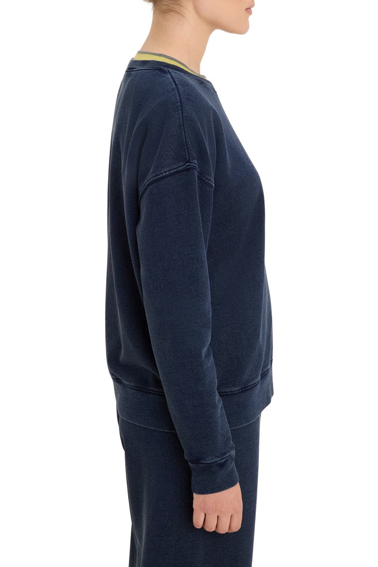 Cotton Terry Crewneck Sweatshirt, Alternate, color, DARK INDIGO
