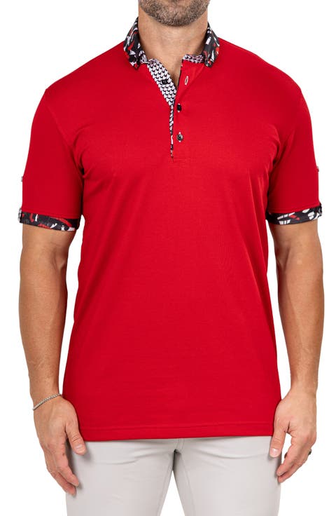 Newton Marthyr0027 Red Button-Down Piqué Polo