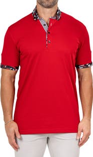 Maceoo Newton Marthyr0027 Red Button-Down Piqué Polo