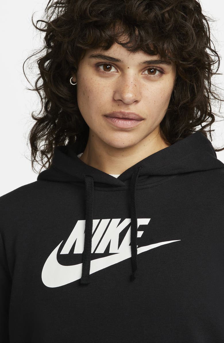 Nike Sportswear Club Fleece Hoodie, Alternate, color, Black/ White