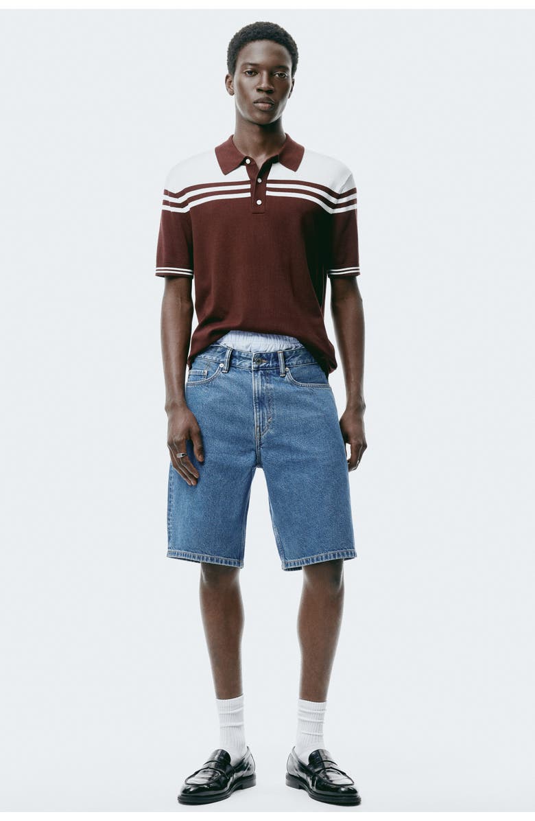 H&M Relaxed Fit Denim Shorts, Alternate, color, Denim Blue