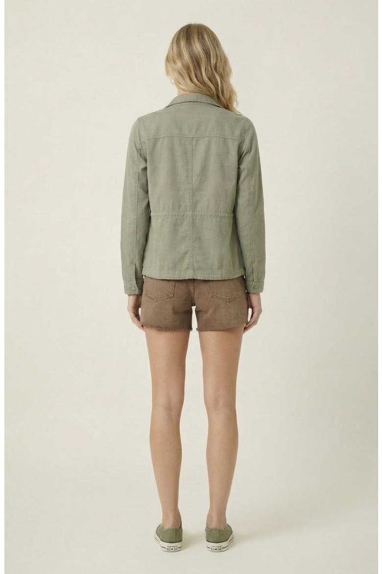 Cropped Utility Drawstring Jacket, Alternate, color, Olive Green